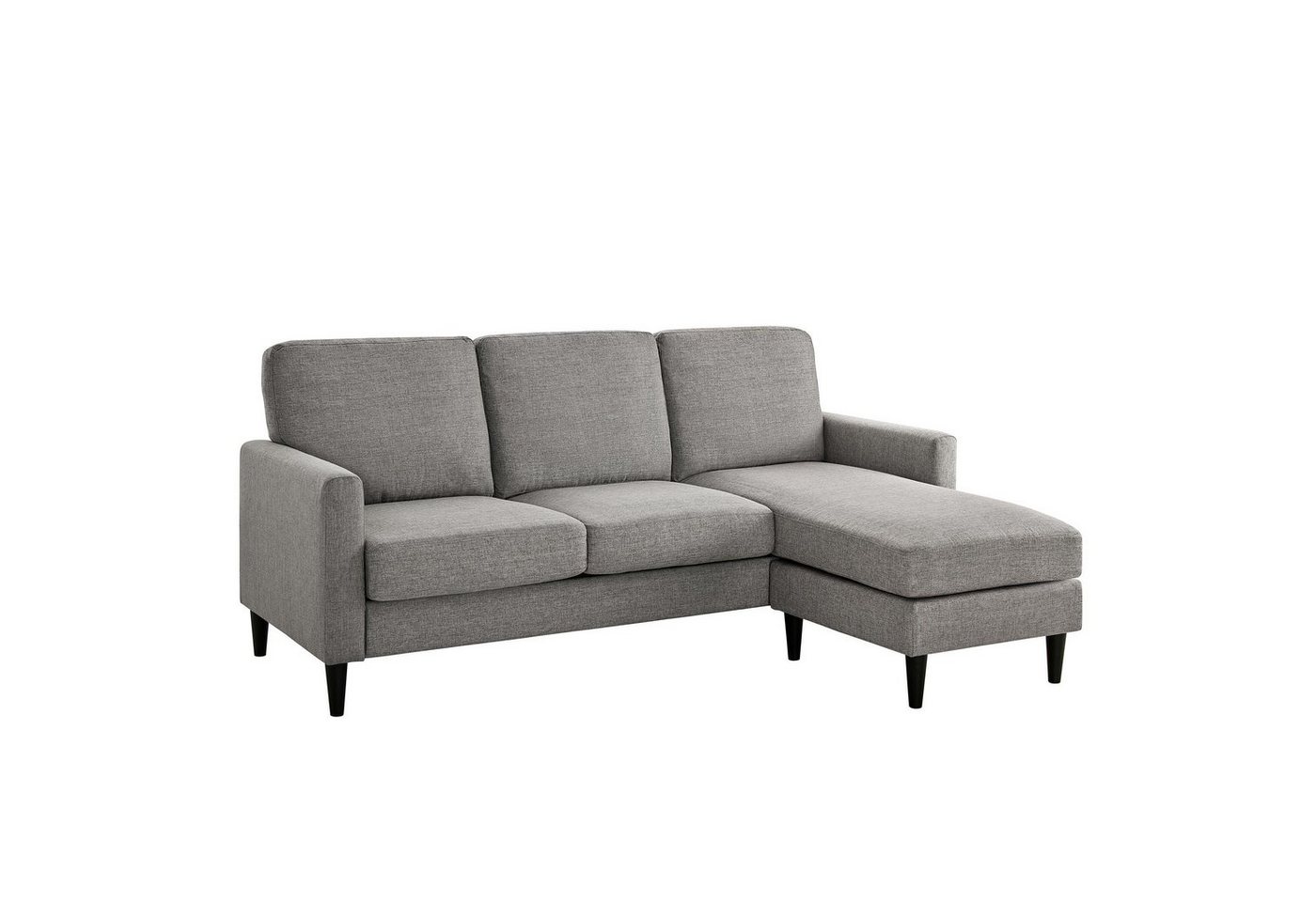 loft24 Ecksofa Kaci, 3-Sitzer Couch mit Recamiere, Stoffbezug, Breite ca. 206 cm von loft24
