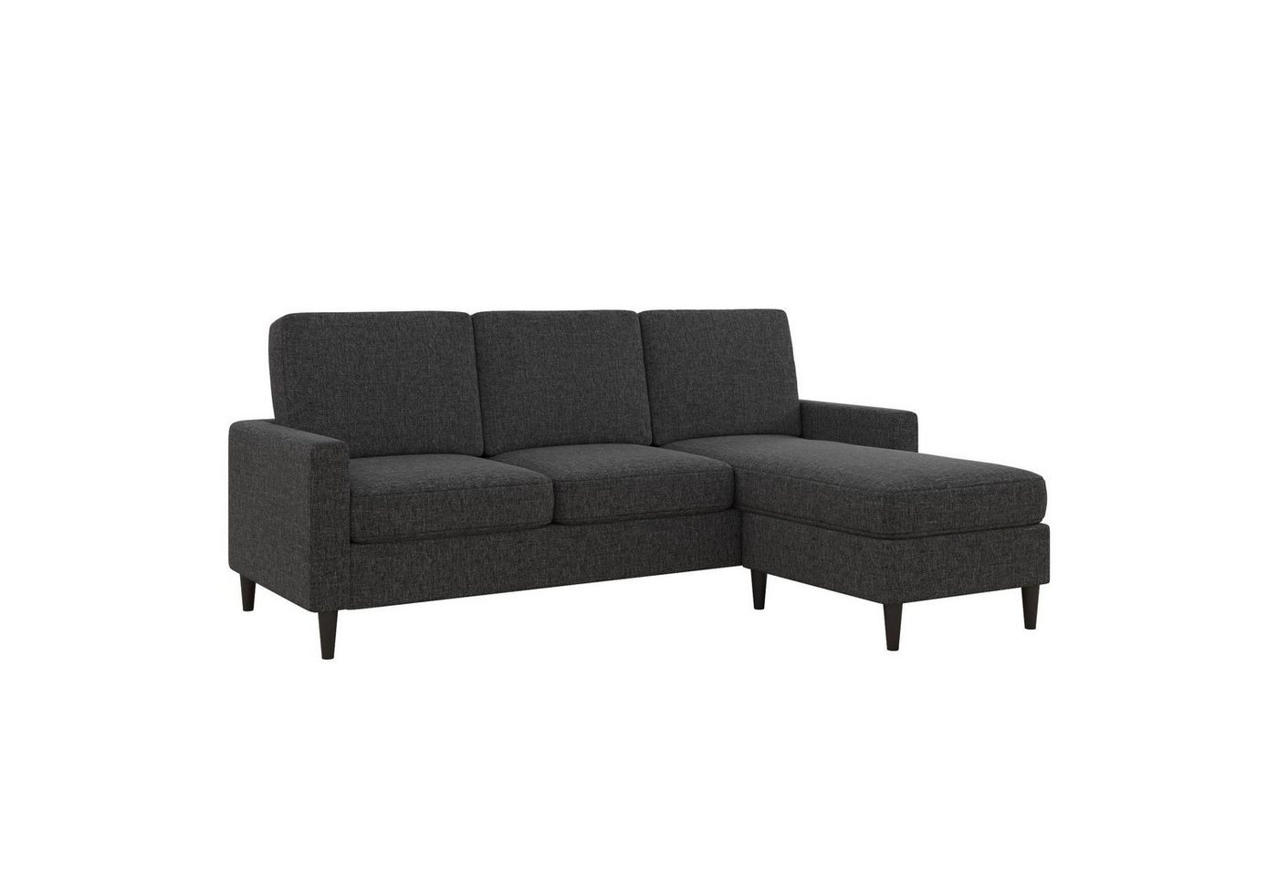 loft24 Ecksofa Kaci, 3-Sitzer Couch mit Recamiere, Stoffbezug, Breite ca. 206 cm von loft24