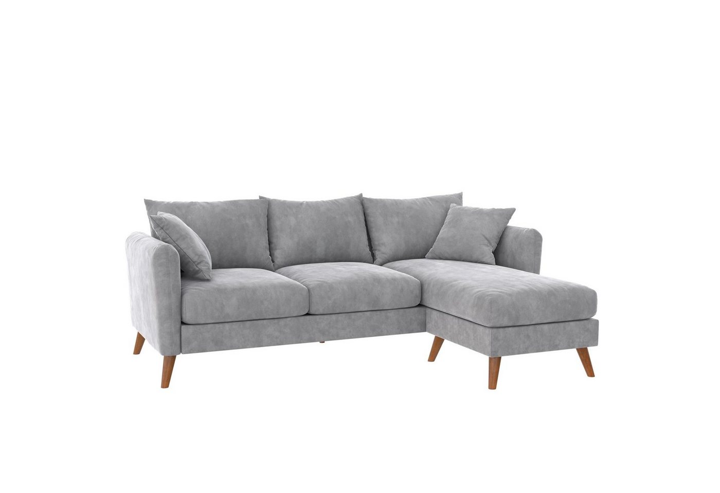 loft24 Ecksofa Magnolia, Sofa mit Armlehnen, Bezug in Samtoptik, Länge 212 cm von loft24