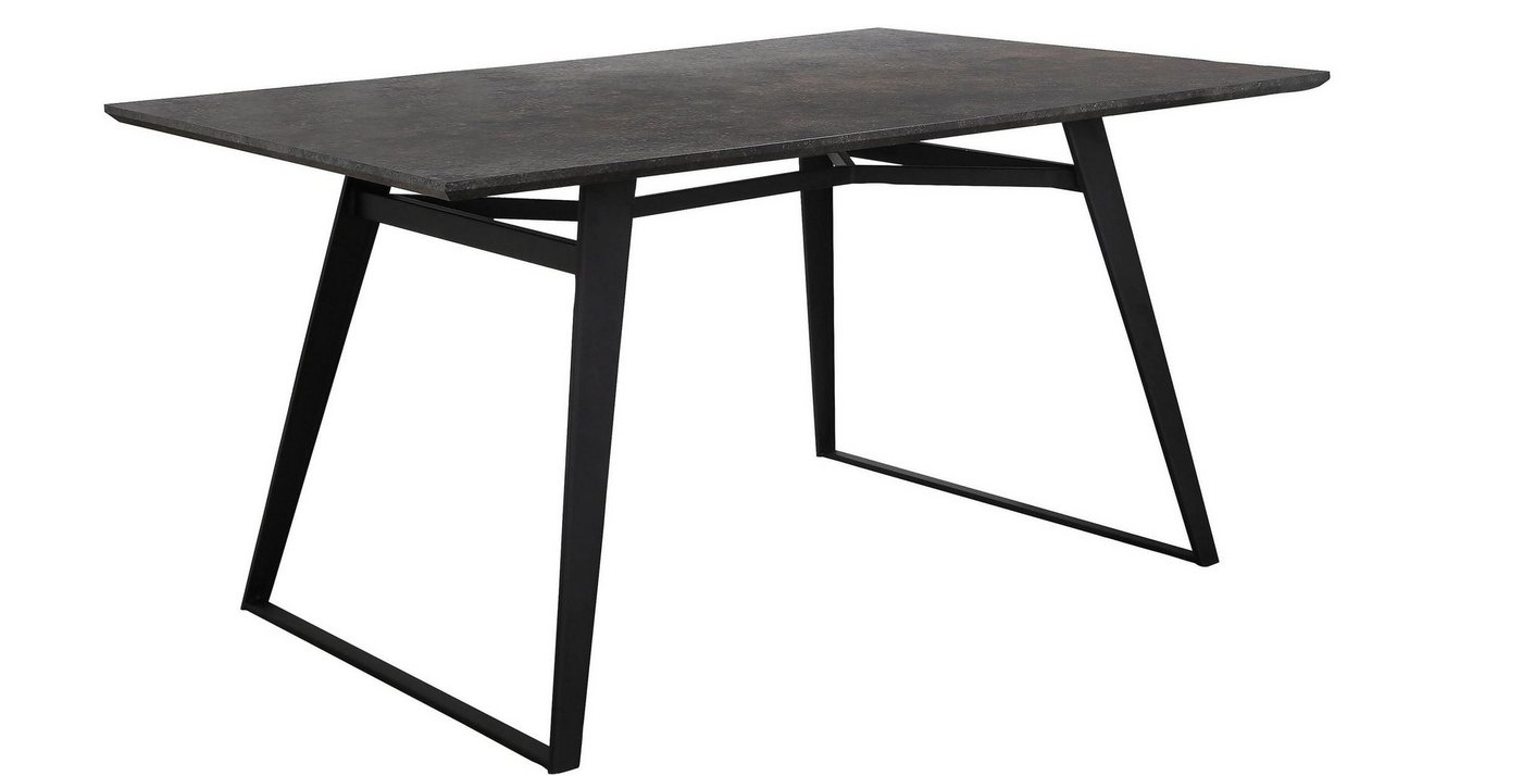 loft24 Esstisch Fiji, Tischplatte in Beton Optik, Metallgestell, Breite 120 cm von loft24