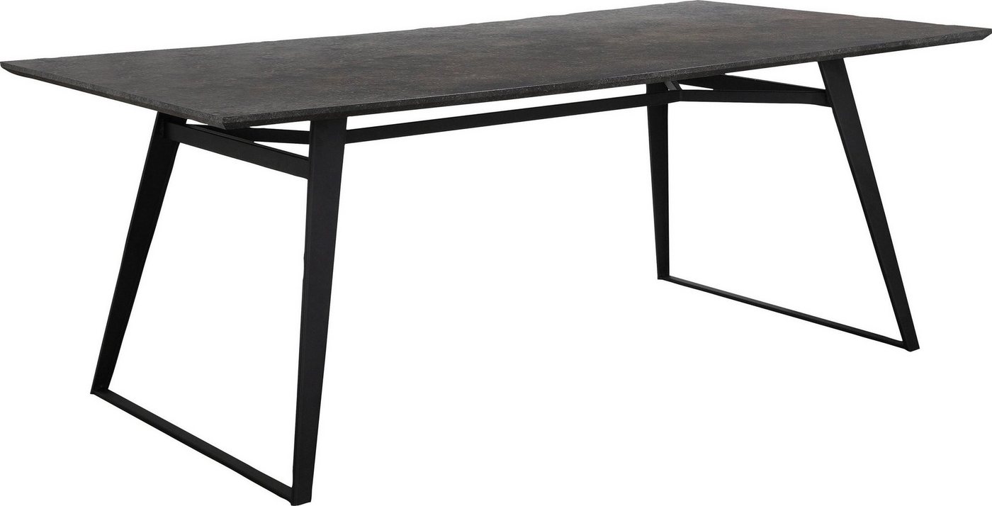 loft24 Esstisch Fiji, Tischplatte in Beton Optik, Metallgestell, Breite 200 cm von loft24