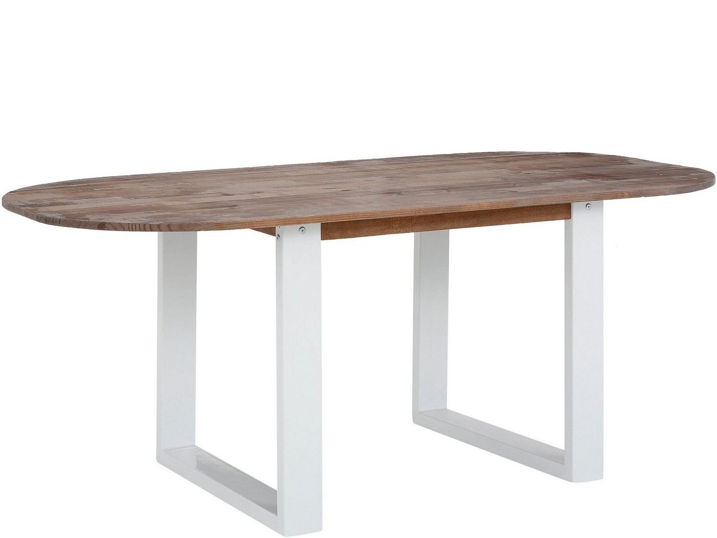 loft24 Esstisch Laslo, ovaler Tisch aus Kiefer Massivholz mit Kufengestell aus Metall von loft24