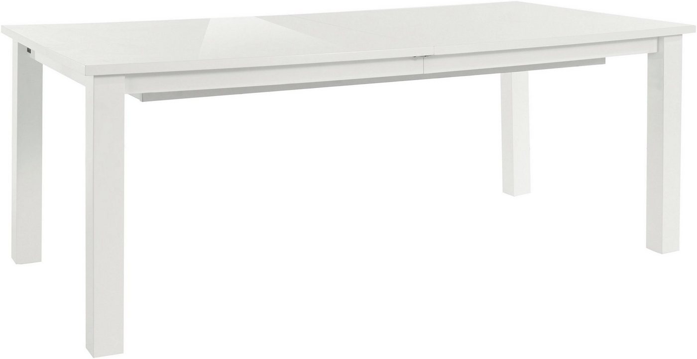 loft24 Esstisch Vikrim, erweiterbar mit Einlegetischplatte, in weiß Hochglanz, Breite 200 cm von loft24