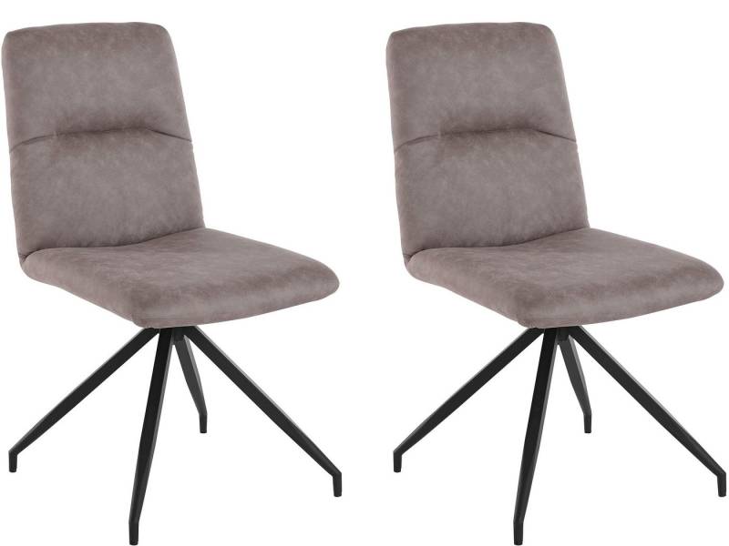loft24 Esszimmerstuhl Anya (2er-Set, 2 St), Sitzhöhe 46 cm, Kunstleder Optik, Metallgestell von loft24