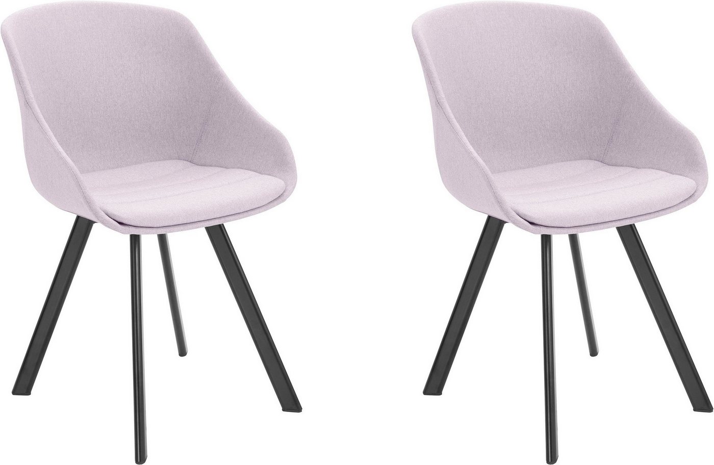 loft24 Esszimmerstuhl Bing (2er-Set, 2 St), Schalenstuhl, Küchenstuhl, Stuhl, Metallgestell, Sitzhöhe 47 cm von loft24