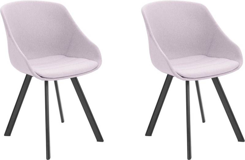 loft24 Esszimmerstuhl Bing (2er-Set, 2 St), Schalenstuhl, Küchenstuhl, Stuhl, Metallgestell, Sitzhöhe 47 cm von loft24