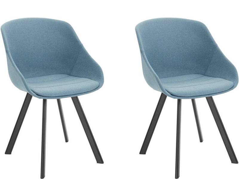loft24 Esszimmerstuhl Bing (2er-Set, 2 St), Schalenstuhl, Küchenstuhl, Stuhl, Metallgestell, Sitzhöhe 47 cm von loft24