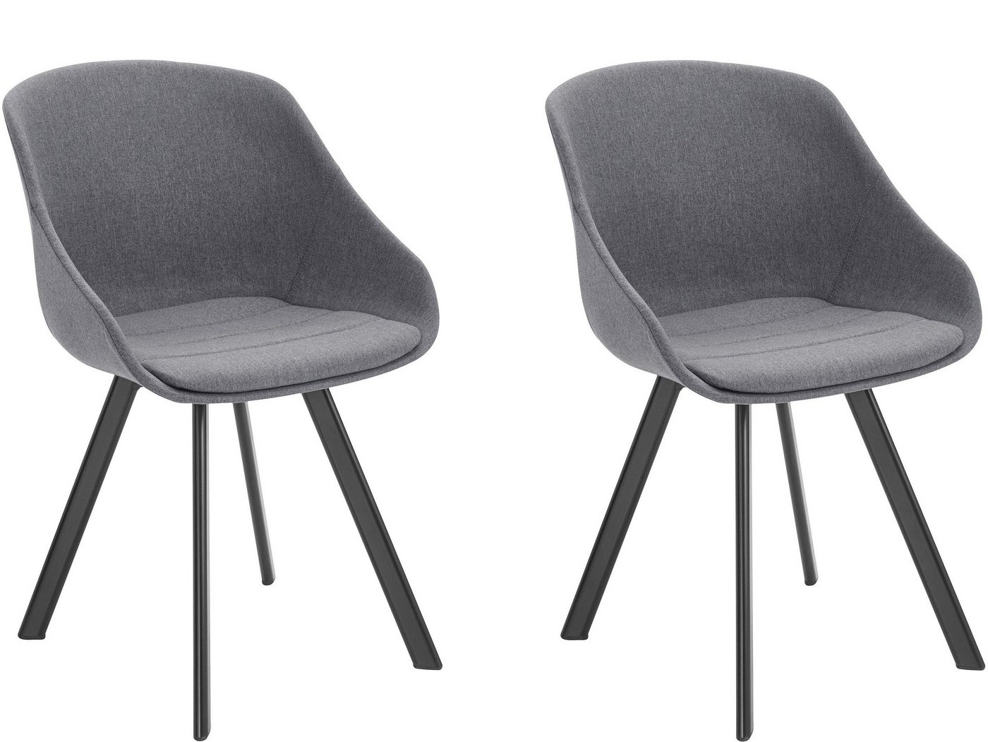 loft24 Esszimmerstuhl Bing (2er-Set, 2 St), Schalenstuhl, Küchenstuhl, Stuhl, Metallgestell, Sitzhöhe 47 cm von loft24
