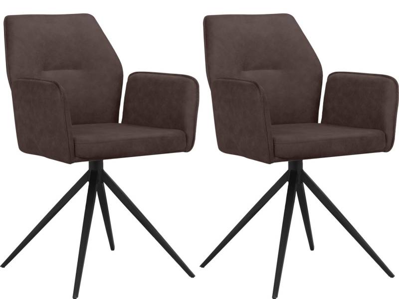 loft24 Esszimmerstuhl Cille (Set, 2 St), Gestell aus Metall schwarz, Sitzhöhe 50 cm von loft24