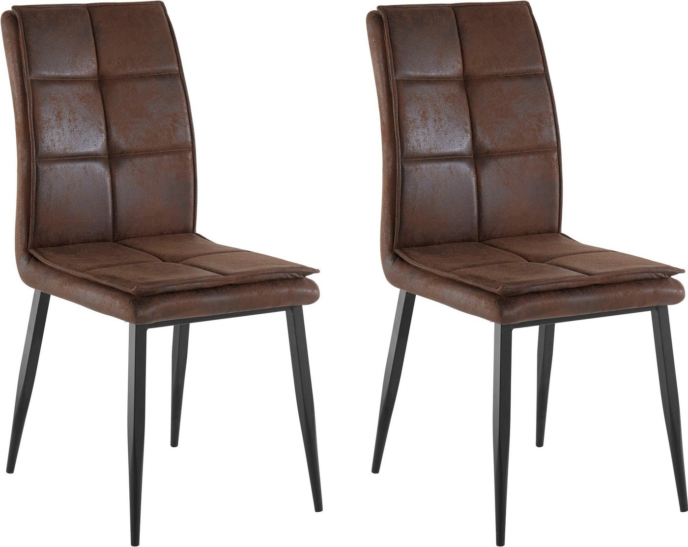 loft24 Esszimmerstuhl Dina (2er-Set, 2 St), Gestell aus Metall von loft24