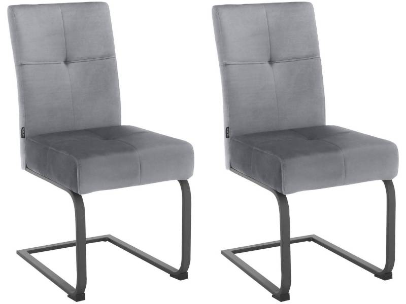 loft24 Esszimmerstuhl Gao (Set, 2 St), Freischwinger mit Metallgestell, Samtbezug, Küchenstuhl, Stuhl von loft24