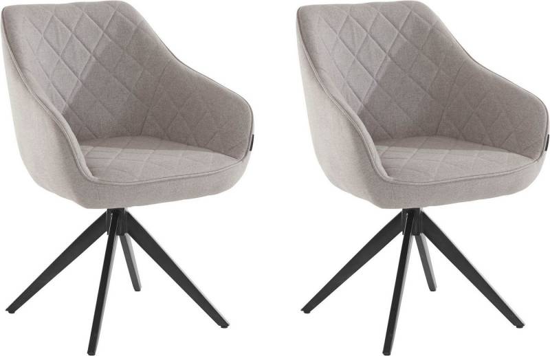 loft24 Esszimmerstuhl Janine (Set, 2 St), Armlehnstuhl mit Drehfunktion, Polsterstuhl, Stuhl, Metallgestell von loft24