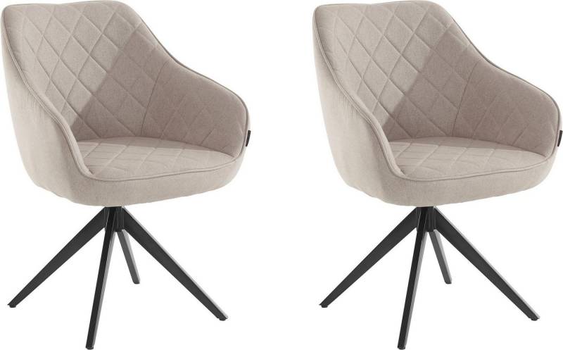 loft24 Esszimmerstuhl Janine (Set, 2 St), Armlehnstuhl mit Drehfunktion, Polsterstuhl, Stuhl, Metallgestell von loft24