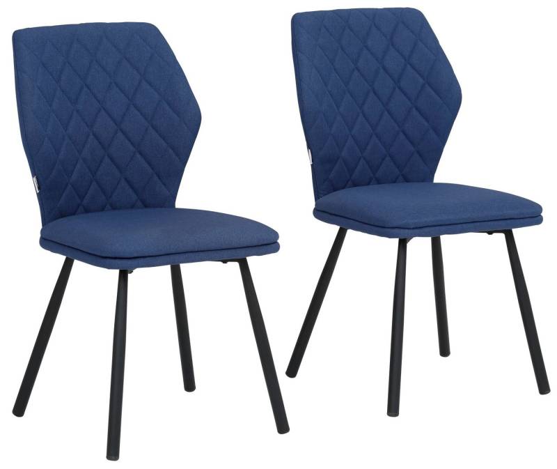 loft24 Esszimmerstuhl Jeriome (Set, 2 St), Stuhl mit Webstoff Bezug mit Steppung, Polsterstuhl, Metallgestell von loft24