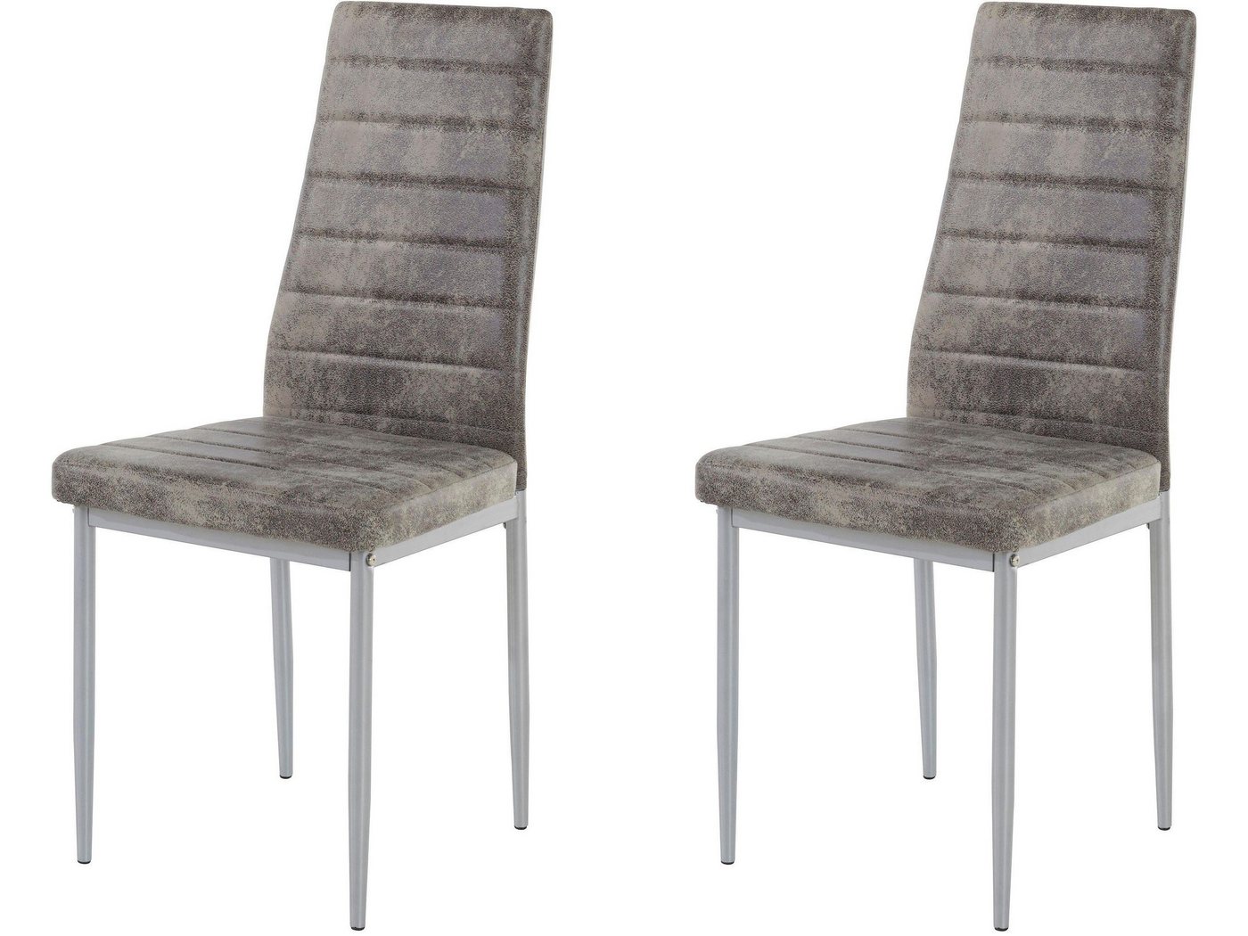 loft24 Esszimmerstuhl Kimble (2er-Set, 2 St), Küchenstuhl, Stuhl, Microfaser Bezug, Sitzhöhe 48 cm von loft24