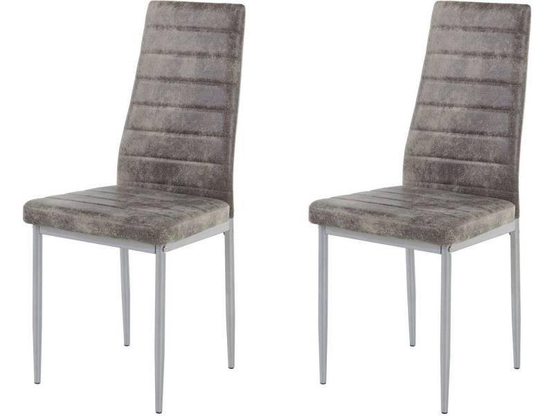 loft24 Esszimmerstuhl Kimble (2er-Set, 2 St), Küchenstuhl, Stuhl, Microfaser Bezug, Sitzhöhe 48 cm von loft24