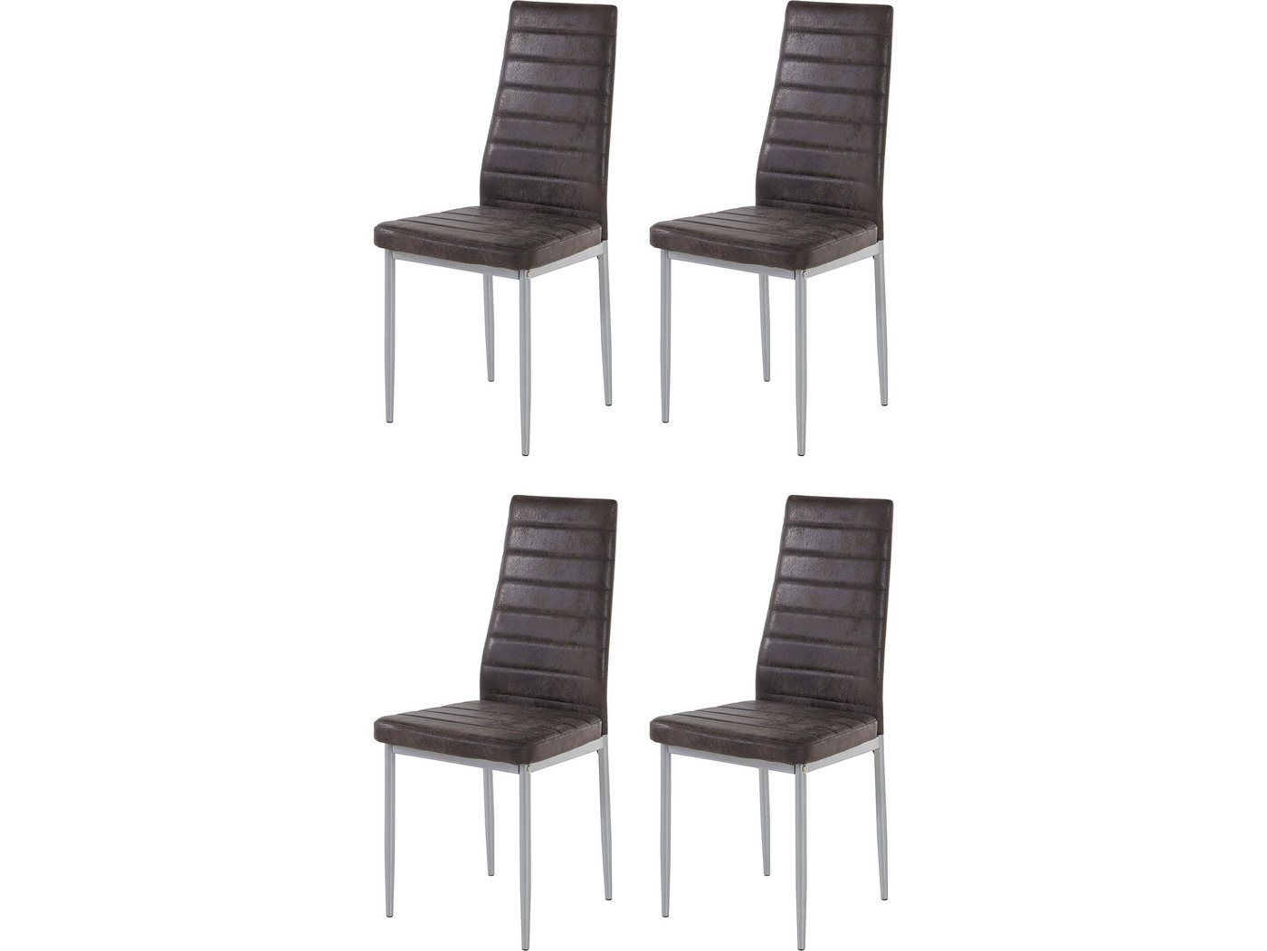 loft24 Esszimmerstuhl Kimble (2er-Set, 4 St), Küchenstuhl, Stuhl, Microfaser Bezug, Sitzhöhe 48 cm von loft24