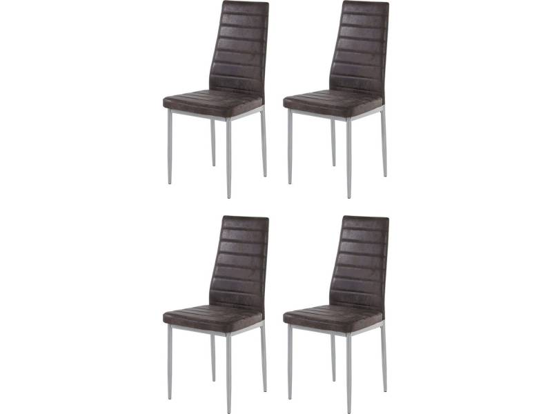 loft24 Esszimmerstuhl Kimble (2er-Set, 4 St), Küchenstuhl, Stuhl, Microfaser Bezug, Sitzhöhe 48 cm von loft24