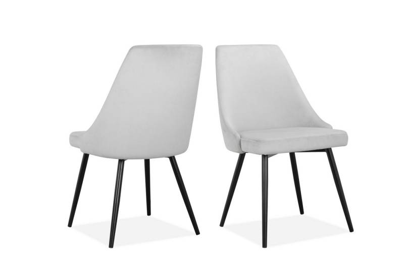 loft24 Esszimmerstuhl Krone (Set, 2 St), Polsterstuhl Stuhl Samtbezug Metallbeine Sitzhöhe 47 cm von loft24