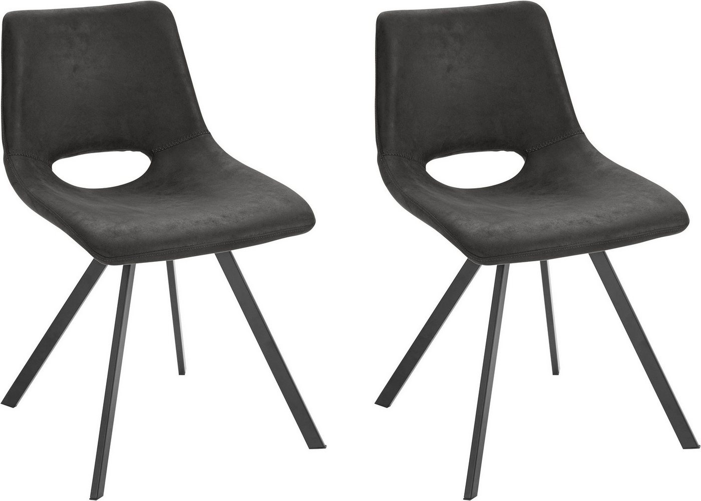 loft24 Esszimmerstuhl Leo (2er-Set, 2 St), mit strapazierfähigem Microfaser Bezug, Stuhl, Küchenstuhl von loft24