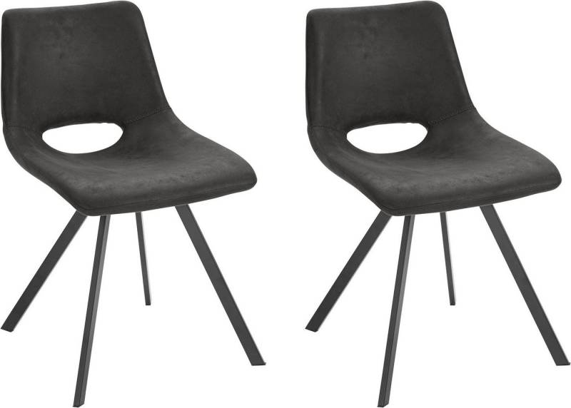 loft24 Esszimmerstuhl Leo (2er-Set, 2 St), mit strapazierfähigem Microfaser Bezug, Stuhl, Küchenstuhl von loft24
