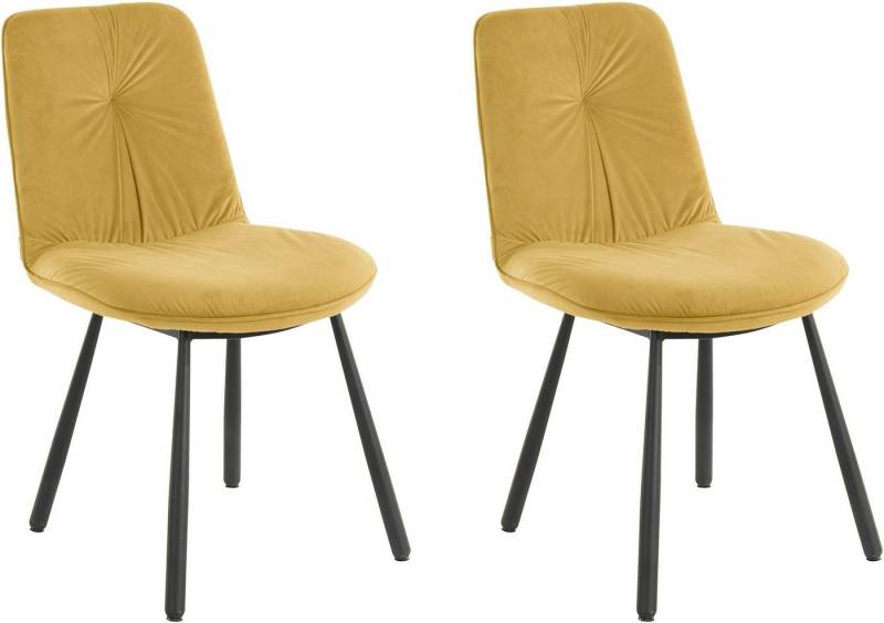 loft24 Esszimmerstuhl Mirinda (Set, 2 St), Bezug in Samtoptik mit Falteneffekt von loft24