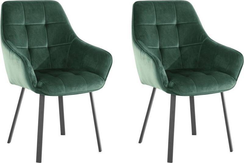 loft24 Esszimmerstuhl Pamela (Set, 2 St), Polsterstuhl mit Bezug in Samtoptik von loft24