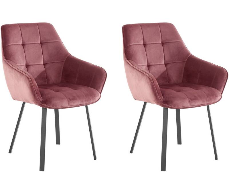 loft24 Esszimmerstuhl Pamela (Set, 2 St), Polsterstuhl mit Bezug in Samtoptik von loft24