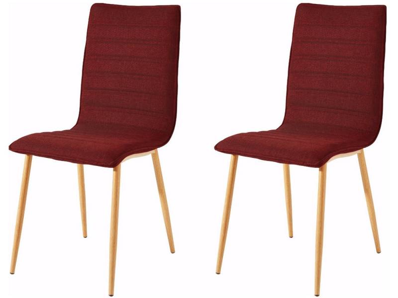 loft24 Esszimmerstuhl Porter (2er-Set), mit Metallbeinen in Holzoptik von loft24