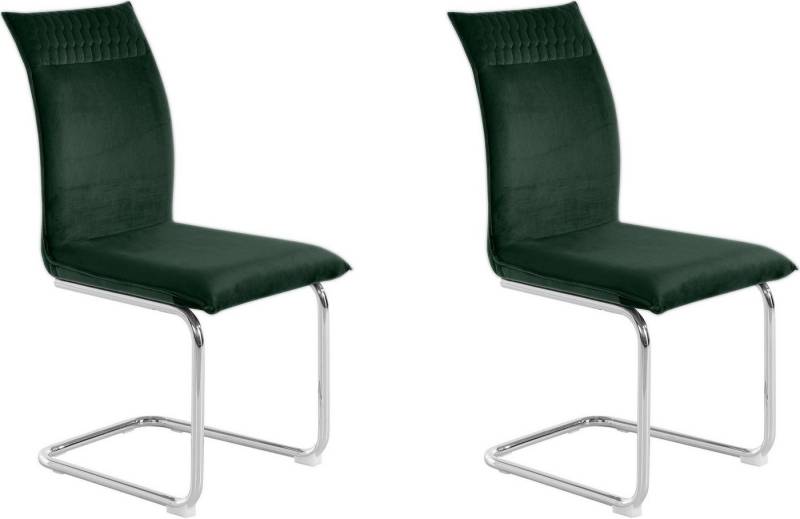 loft24 Freischwinger Divan (Set, 2 St), verchromtes Metallgestell, Esszimmerstuhl, Stuhl in Samtoptik von loft24