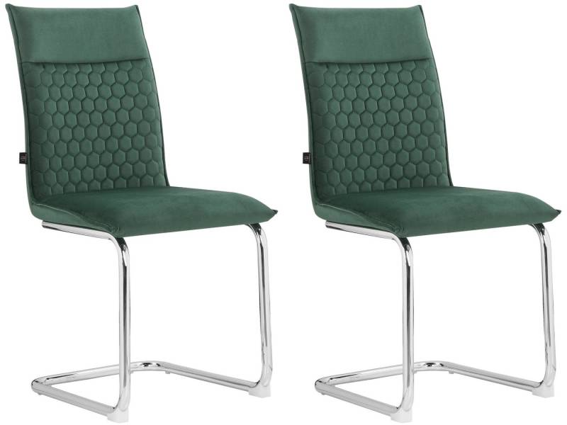 loft24 Freischwinger Karl (Set, 2 St), Esszimmerstuhl mit Bezug in Samtoptik von loft24