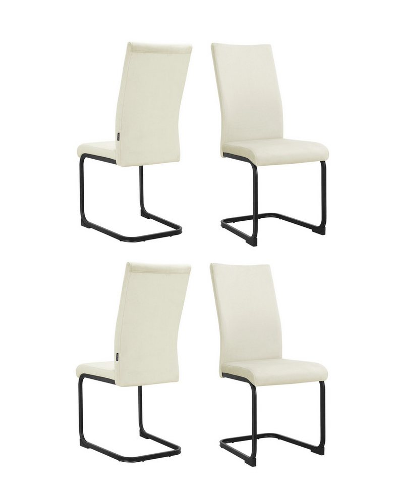 loft24 Freischwinger Kian (Set, 4 St), Esszimmerstuhl, Samtbezug, Metallgestell von loft24