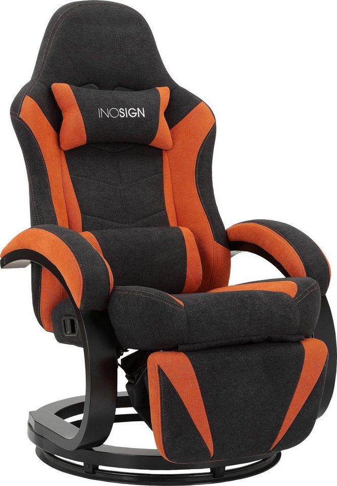 loft24 Gaming-Stuhl Andreas, Relaxsessel, mit Drehfuß und Relaxfunktion, Sitzhöhe 45,5 cm von loft24