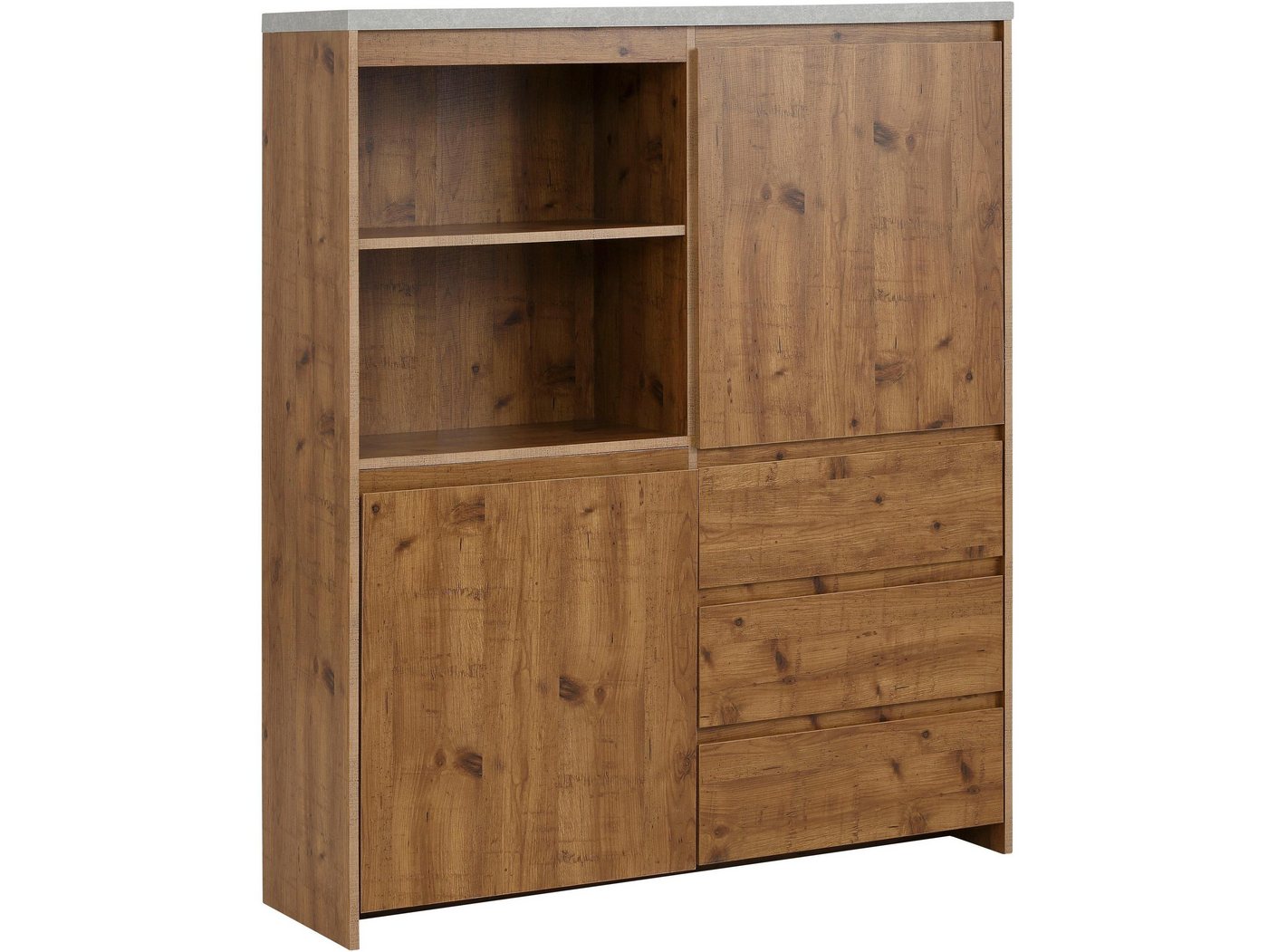 loft24 Highboard Lolland, im modernen Landhausstil, mit Betontopplatte, FSC®-zertifziert von loft24