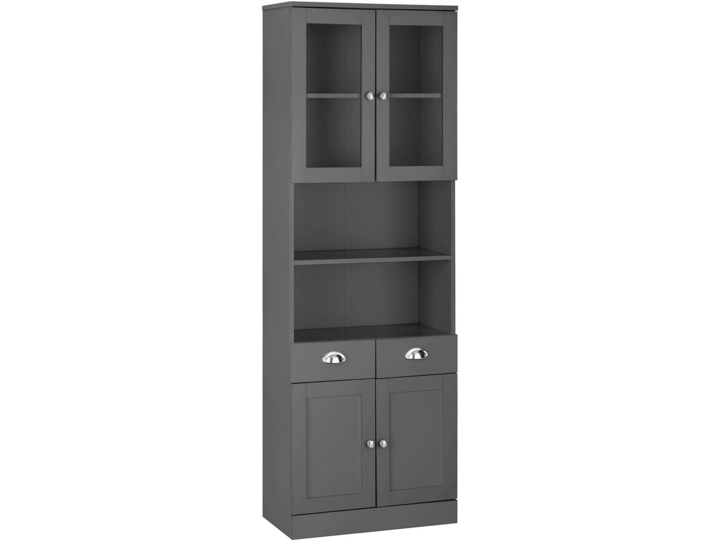 loft24 Hochschrank Kyle Badezimmer Schrank, Glastüren, Metallgriffe, Höhe 180 cm von loft24