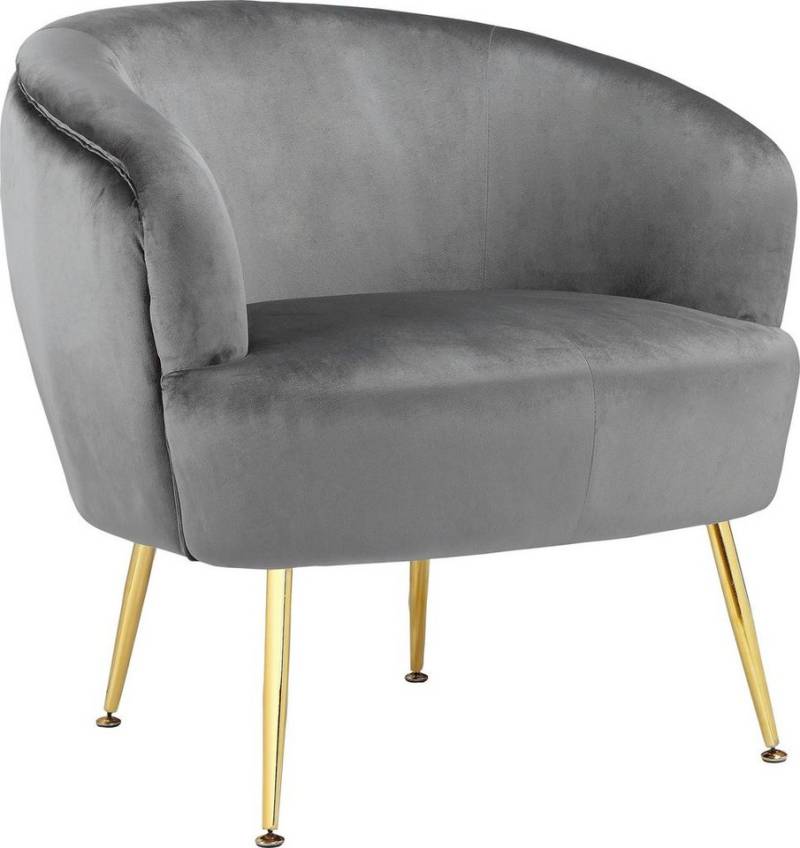 loft24 Loungesessel Scavo, Upholstered armchair with gold color von loft24