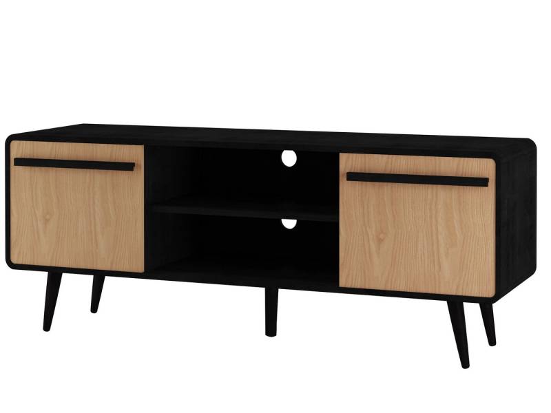 loft24 Lowboard Channie, TV-Schrank, Fernsehschrank, 2 Türen, Kabelkanal, MDF, Breite 140 cm von loft24