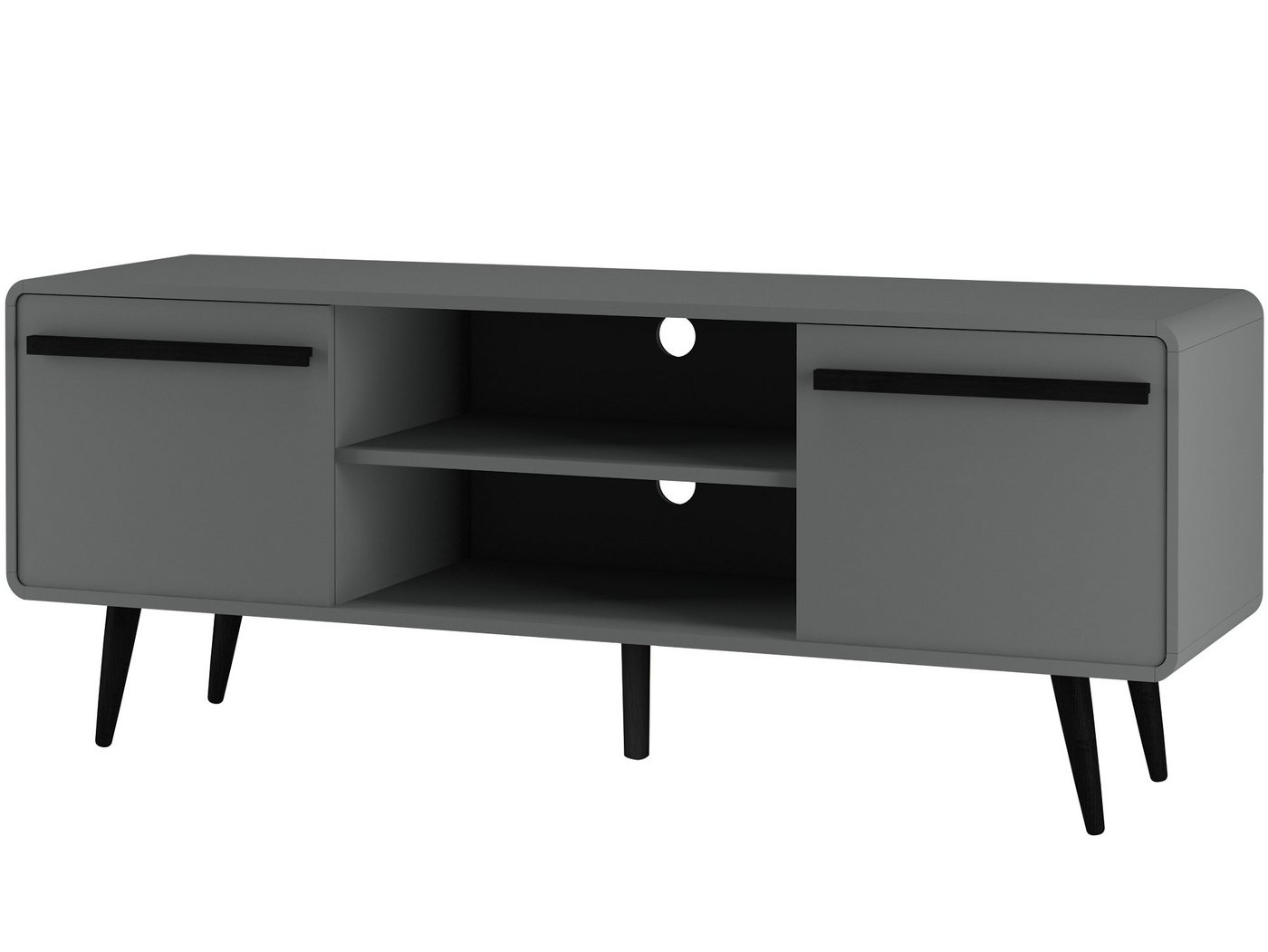 loft24 Lowboard Channie, TV-Schrank, Fernsehschrank, 2 Türen, Kabelkanal, MDF, Breite 140 cm von loft24