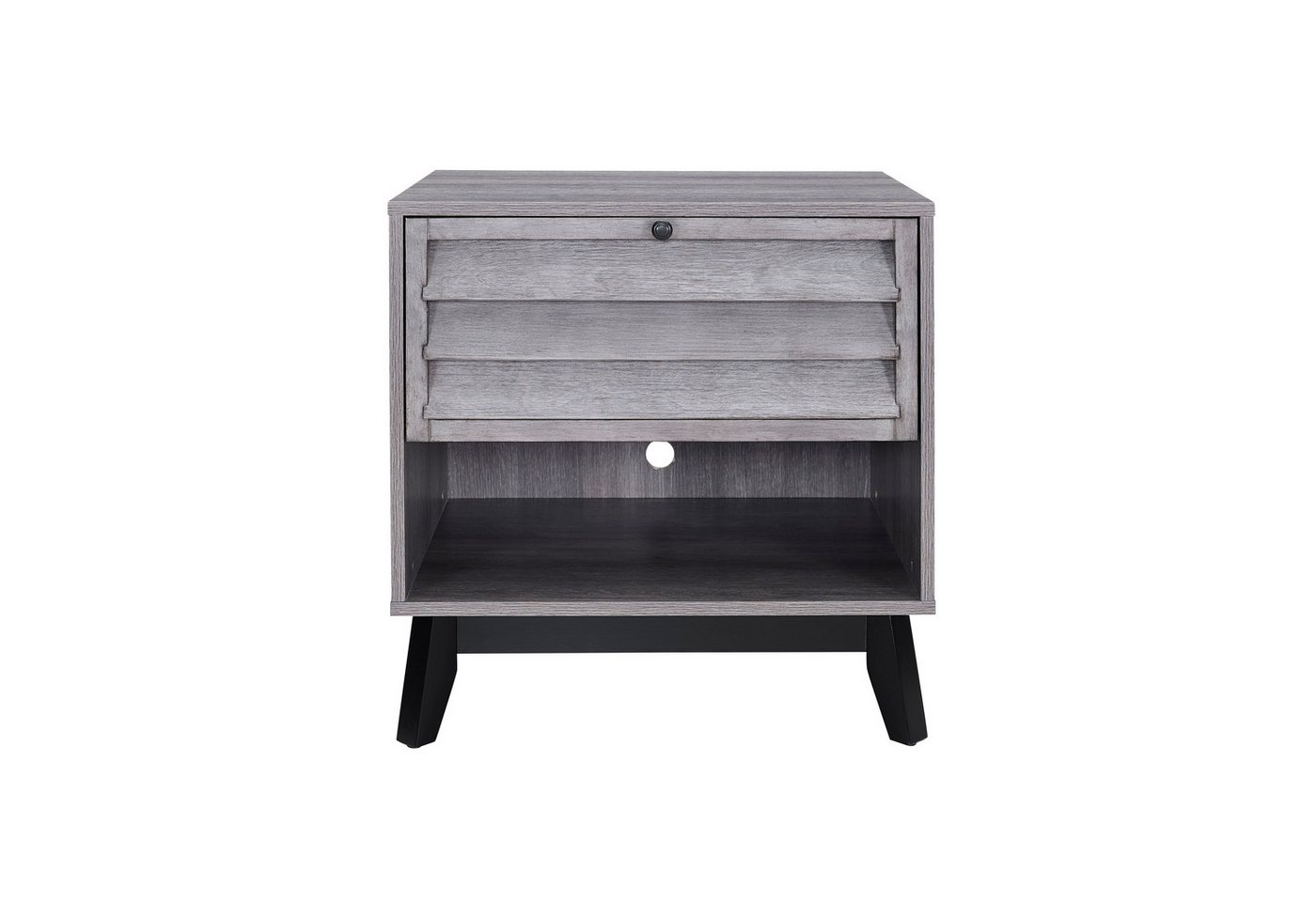 loft24 Nachttisch Vaughn, Beistelltisch mit 1 Klappe in grau Eichenoptik loft24 Nachttisch Vaughn, Beistelltisch mit 1 Klappe in grau Eichenoptik von loft24