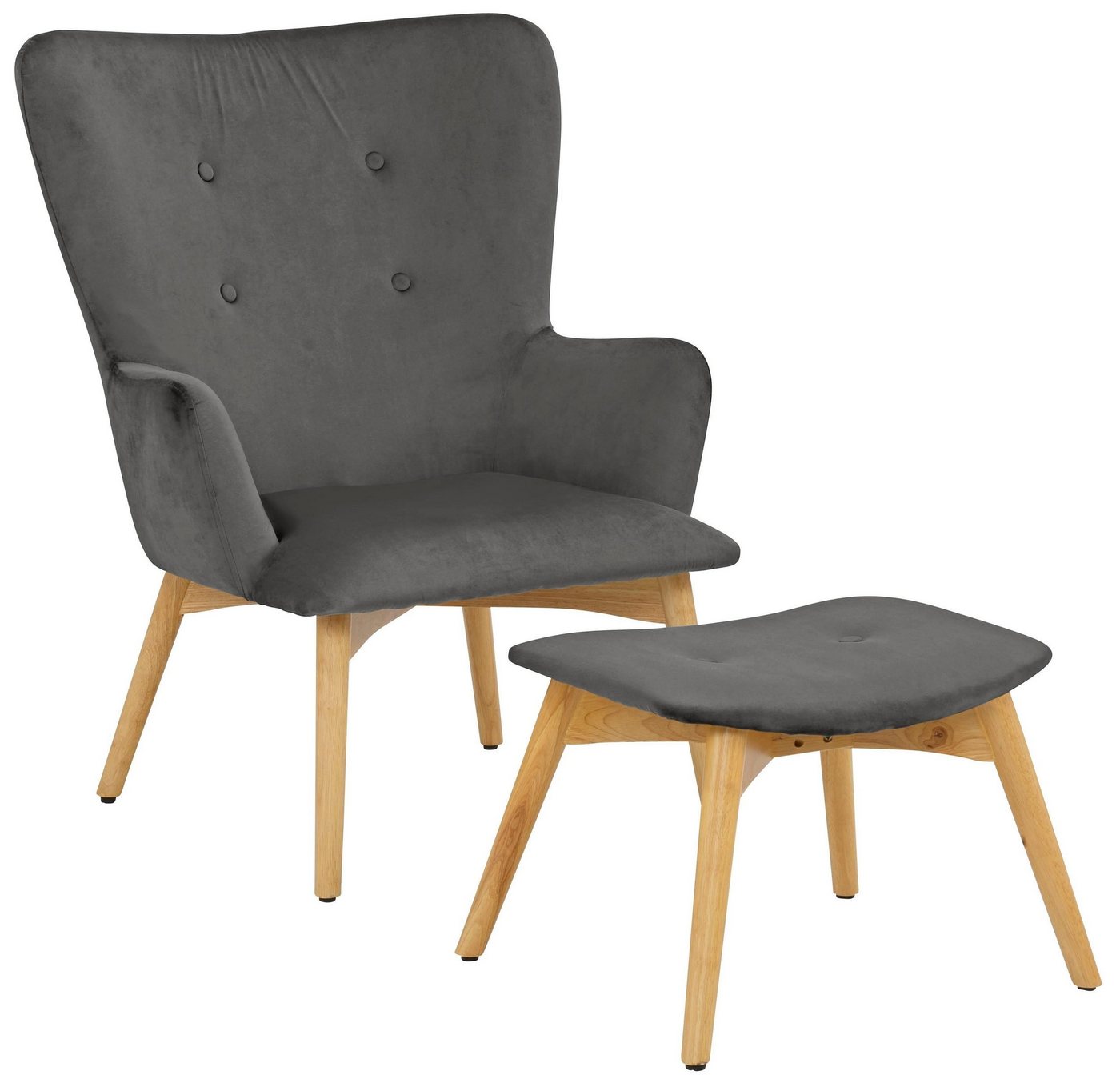 loft24 Ohrensessel Newman (Sessel mit Hocker) von loft24