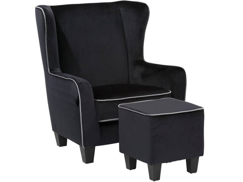 loft24 Ohrensessel Pinto, Relaxsessel, Sessel mit Hocker, Polstersessel, Armsessel von loft24