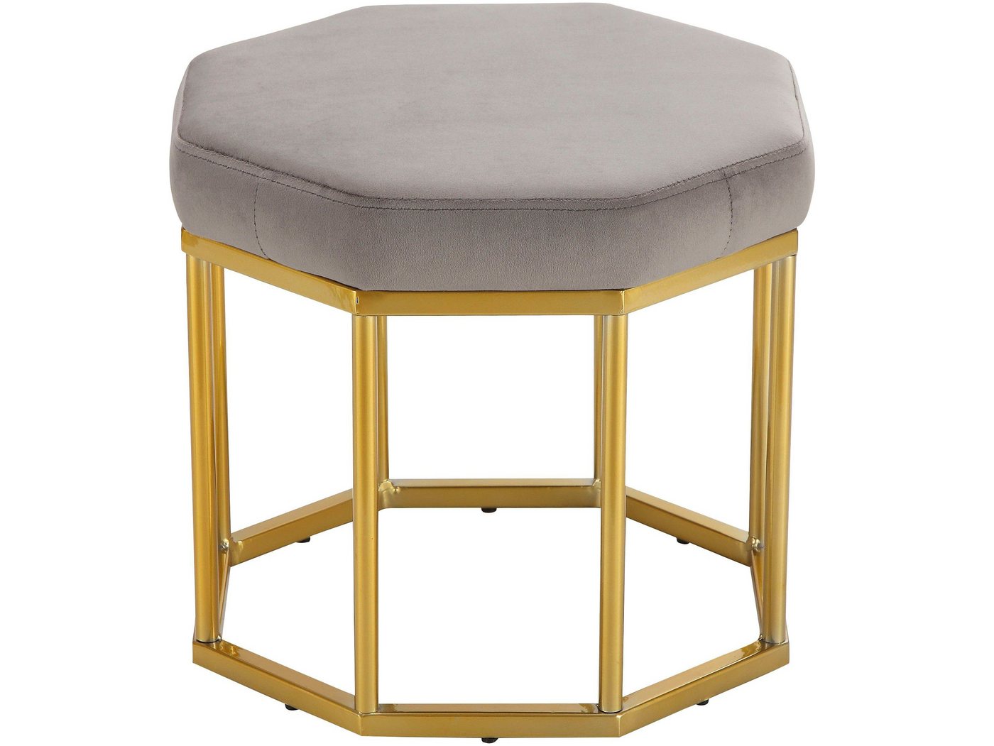 loft24 Polsterhocker Anya, Metallgestell in goldfarben, Samtbezug, Hocker, Sitzhocker loft24 Polsterhocker Anya, Metallgestell in goldfarben, Samtbezug, Hocker, Sitzhocker von loft24