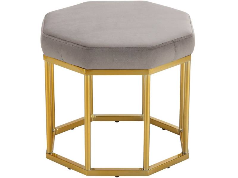 loft24 Polsterhocker Anya, Metallgestell in goldfarben, Samtbezug, Hocker, Sitzhocker von loft24