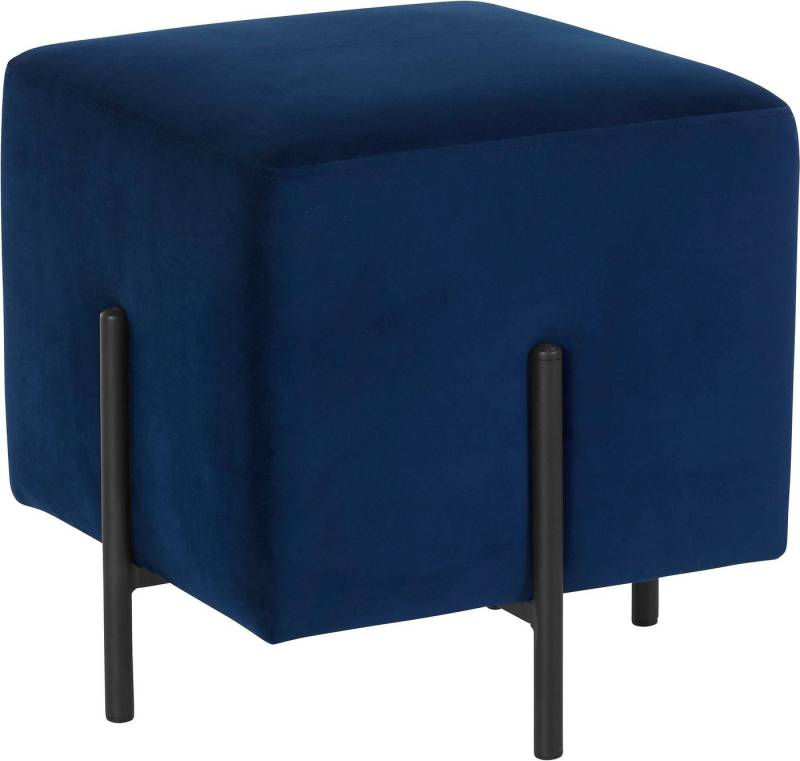 loft24 Polsterhocker Roland (1 St), Hocker, Fußhocker Bezug in Samtoptik, Metallgestell, Sitzhöhe 42 cm von loft24