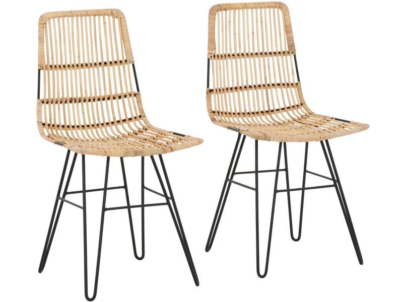 loft24 Rattanstuhl Felicia (2er-Set, 2 St), Esszimmerstühle von loft24