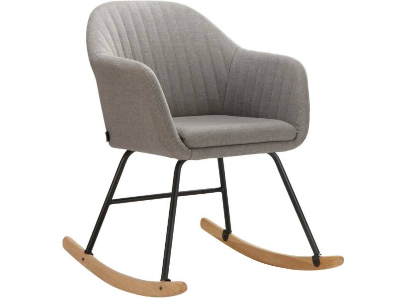 loft24 Schaukelsessel Nelly (1-St), Schaukelsessel Stillsessel Relaxsessel mit Holzkufen, Stoffbezug von loft24