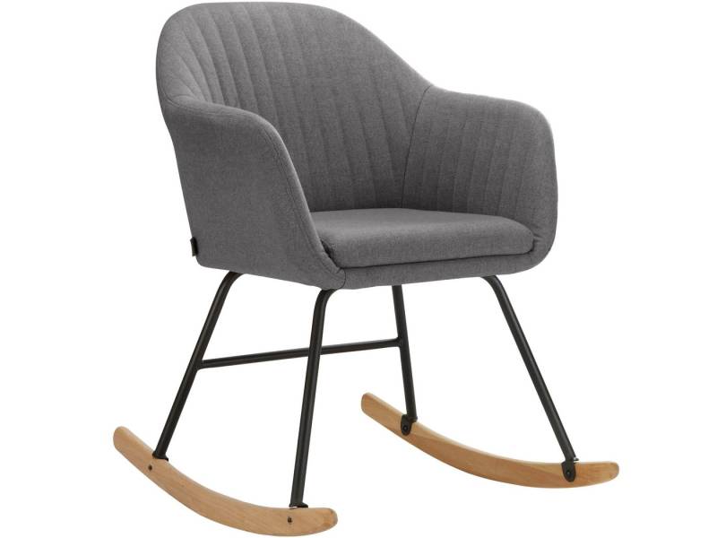 loft24 Schaukelsessel Nelly (1-St), Schaukelsessel Stillsessel Relaxsessel mit Holzkufen, Stoffbezug von loft24