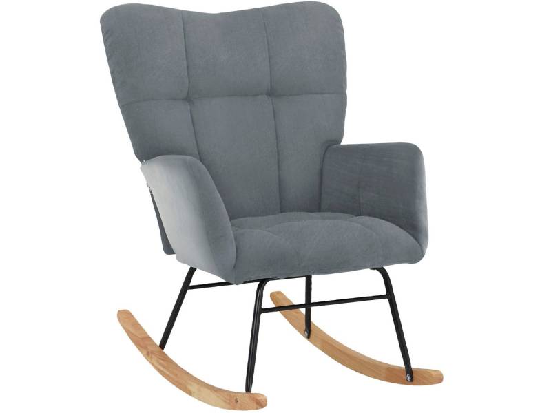 loft24 Schaukelstuhl Olaf (1 St), hohe Rückenlehne, Kufengestell, mit Armlehne, Sitzhöhe 48 cm von loft24