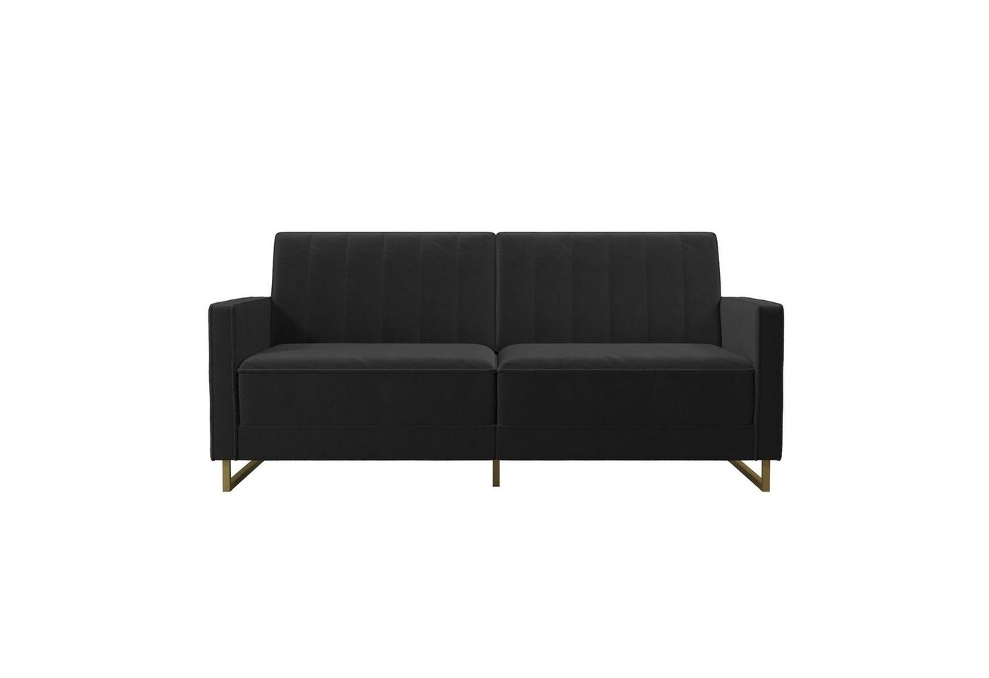 loft24 Schlafsofa Skylar, Bezug in Samtoptik mit golfarbenen Metallbeinen, Breite 195,5 cm von loft24