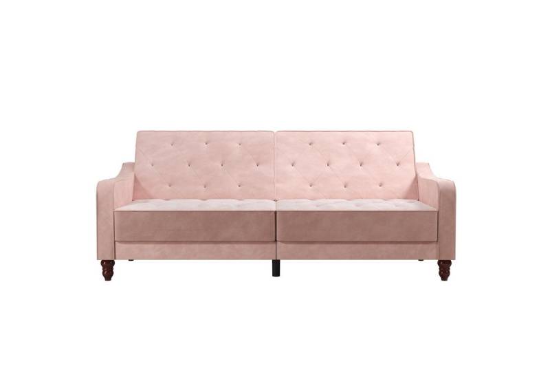 loft24 Schlafsofa Vintage, Bezug in Samtoptik, Diamant-Steppung, Breite 207 cm von loft24